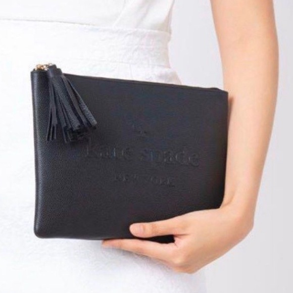 NWT Kate Spade LARCHMONT AVENUE LOGO GIA CLUTCH - Picture 5 of 6